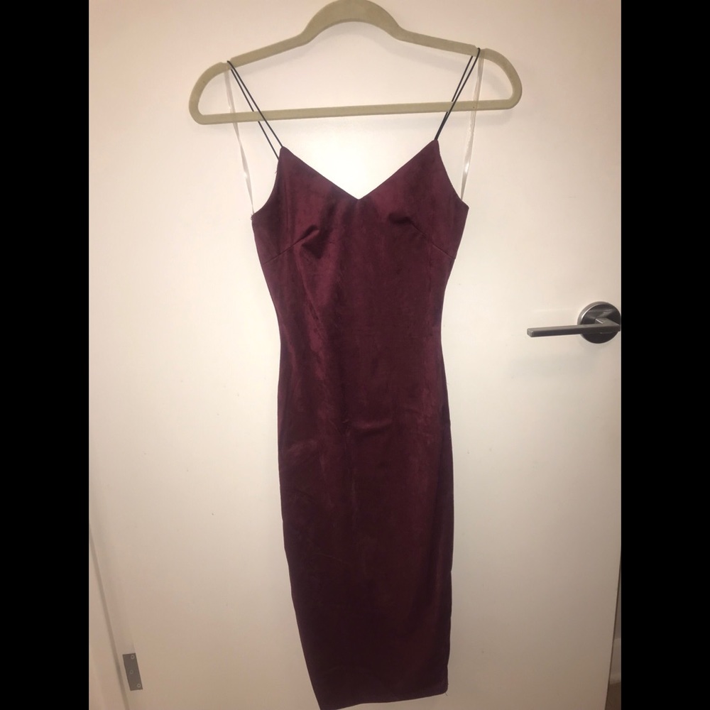 Midi Bodycon Dress Burgendy